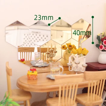2Pcs кукла къща декорация мини безплатна комбинация огледало модели изстрел сцена подпори
