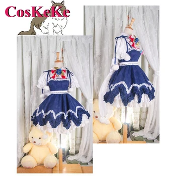 CosKeKe [Персонализиран] Cirno Cosplay аниме игра Touhou проект костюм красива красива сладка рокля парти ролева игра облекло