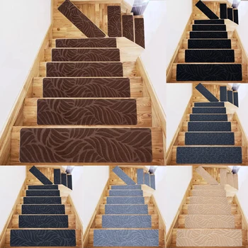 Начало Стълбищни килим Мат протектор килим релефни самозалепващи се неплъзгащи стълбищни стъпаловидни стъпки паста мръсотия устойчиви етаж мат