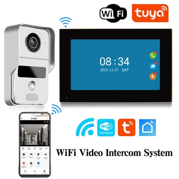 10 инчов Tuya видео звънец WiFi външна врата звънец водоустойчив IP65 домофон интелигентен дом безжична врата телефон камера сензорен екран