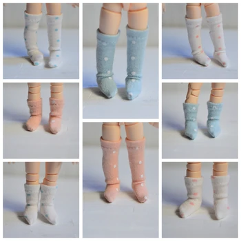 1 чифт чорапи до коляното на куклата Сладък вълнообразен Чорапи за Blyth, Azone, barbis, Pullip 1/6, OB11 Кукли Чорапи Дрехи за кукли